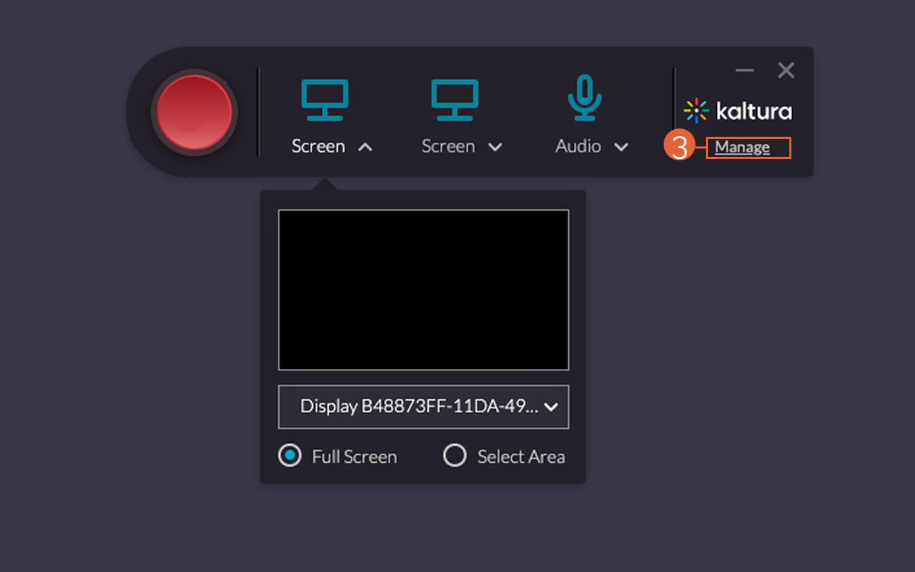 Kaltura interface