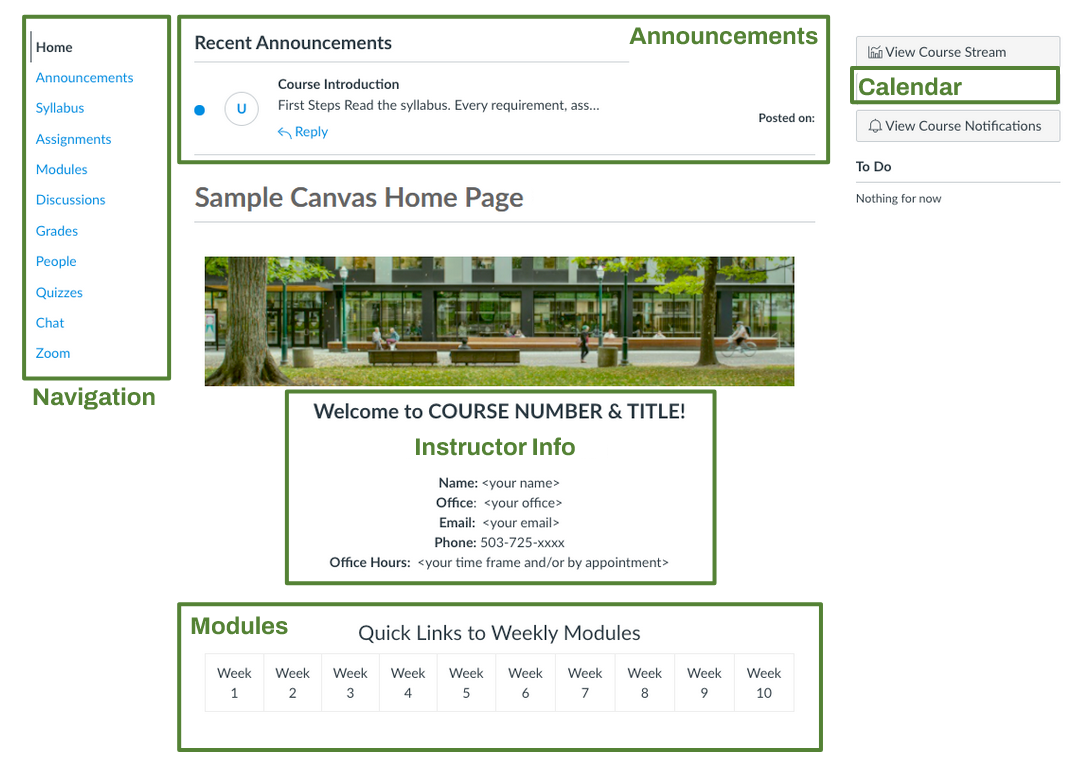 Canvas sample home page