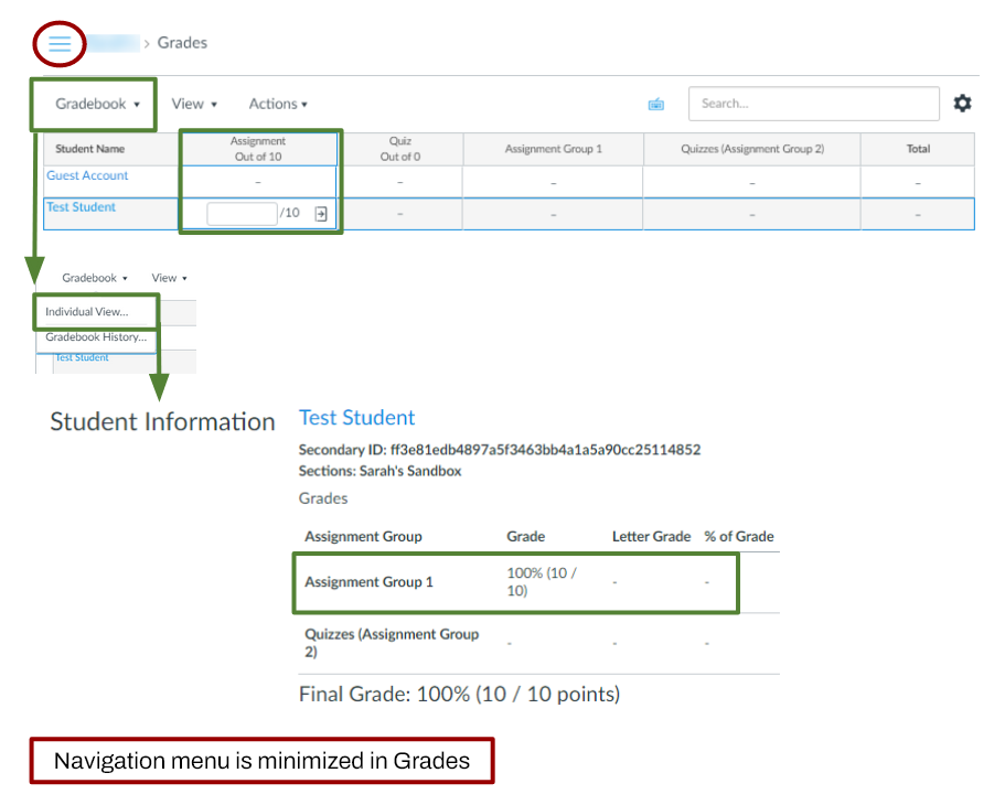 Grades in Canvas